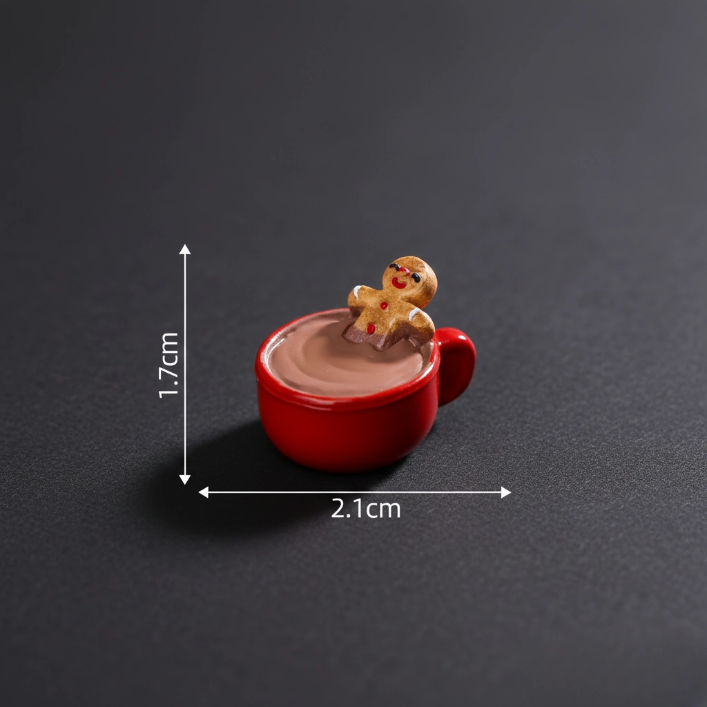 christmas-gingerbread-man-miniature-resin Miniature Christmas Gingerbread Man Resin Decoration - Tiny Holiday Accent - Image 1