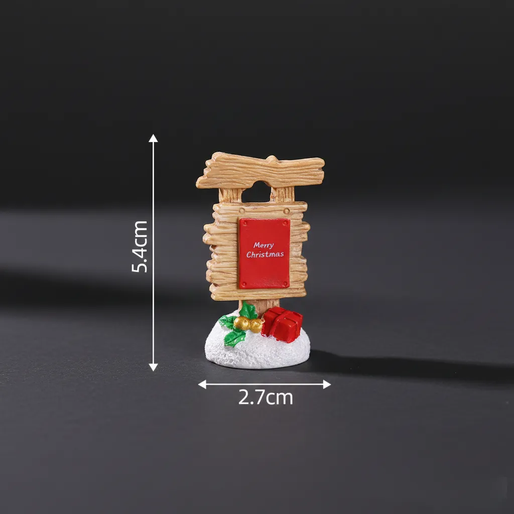 merry-christmas-sign-board-figurine-miniature Miniature Merry Christmas Sign Board Figurine for Dollhouse & Diorama Scale - Image 1