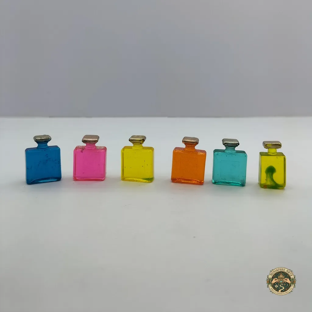 perfume-bottles-1 A decorative miniature perfume bottle product with intricate, hand-finished glasswork and an elegant stopper, shown on a clean surface.