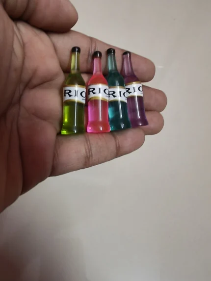 Miniature glass bottle product, perfect realistic accessory for dollhouse, diorama, and craft projects.