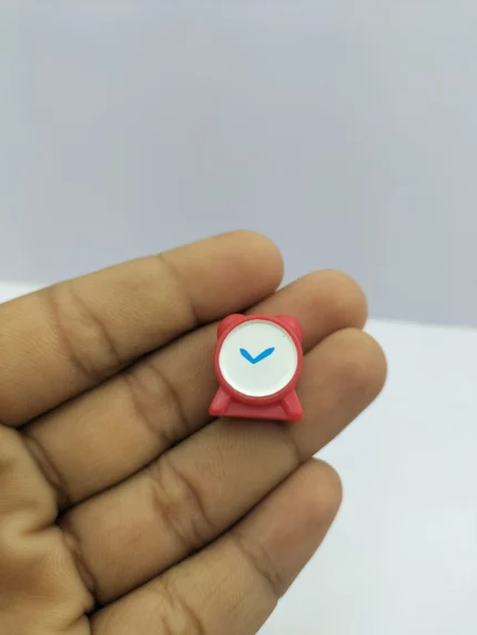 A vintage-style miniature alarm clock product with a classic silver twin-bell design, perfect for 1:12 scale dollhouse decor.