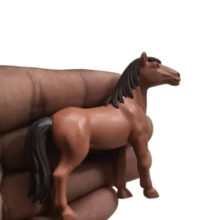 Detailed brown standing miniature horse figurine, ideal for collectors and miniature product displays.