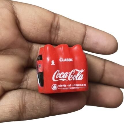 A highly detailed Coca-Cola Classic six pack miniature figurine product, perfect for collectors and display.