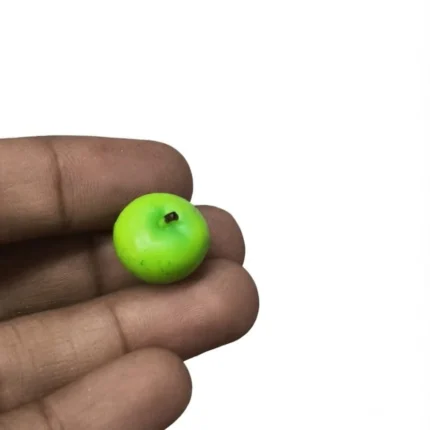 Vibrant green apple dollhouse miniature fruit figurine, a realistic product for miniature scenes or collections.