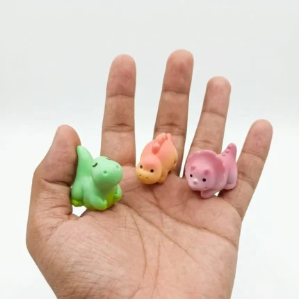 Product image of a charming set of three adorable kawaii pastel animal miniature figurines.
