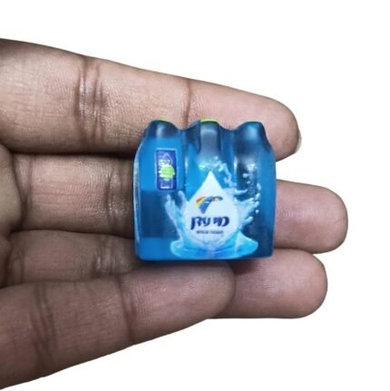 Highly detailed miniature product: Mei Eden water bottle pack, perfect for dollhouse kitchens or grocery scenes.
