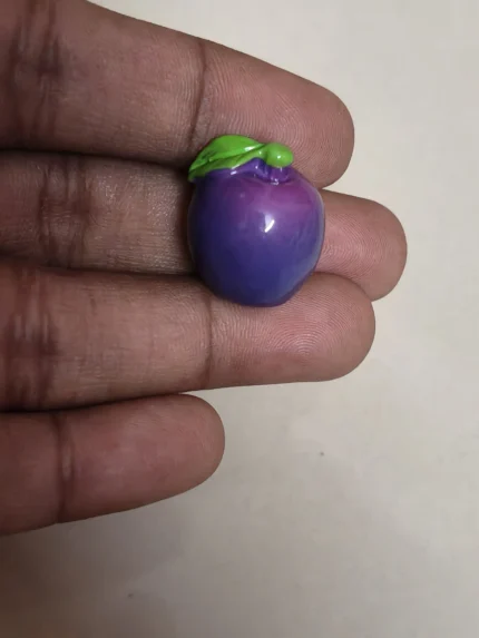 Handcrafted miniature purple plum fruit figurine, this product is perfect for dollhouse or diorama scenes.