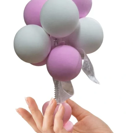 Charming pastel balloon bouquet miniature decor product, ideal for tiny scenes or dollhouses.