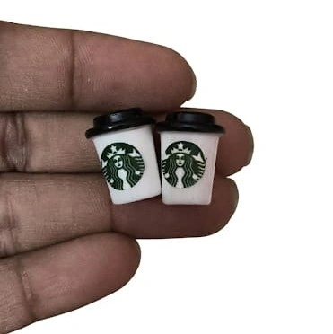 Random Starbucks miniature coffee cup figurine, a charming collectible product for dollhouse or diorama.
