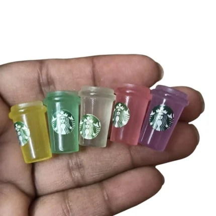 Miniature Starbucks Cup Flat Back Figurine, a versatile product for dollhouses, crafts, and dioramas.