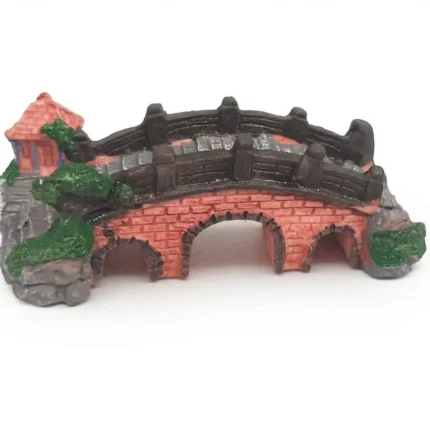 Detailed Stone Arch Bridge with Riverside House miniature figurine product, ideal for display or collection.