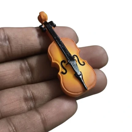 Finely detailed miniature violin figurine, an exquisite product for dollhouse scenes or collectors' displays.
