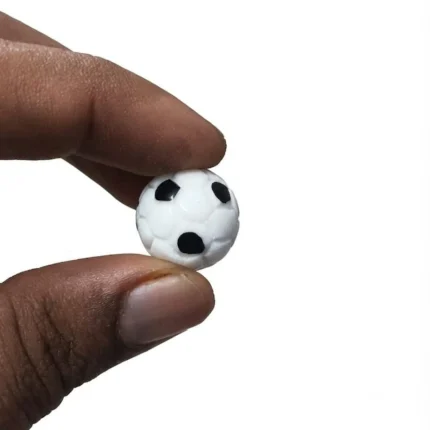 Detailed miniature soccer ball figurine for dollhouse decor or miniature sports scenes. A quality product.