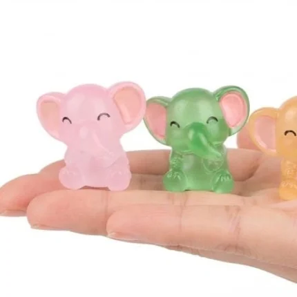 This product is a charming miniature translucent elephant figurine, perfect for collectors and display.