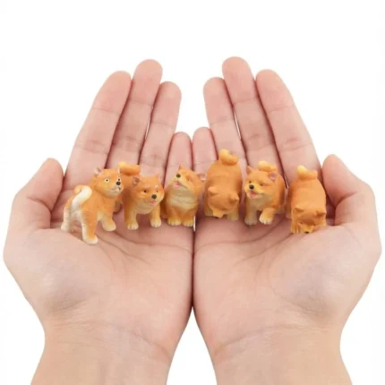 A charming Shiba Inu miniature dog figurine, a random collectible product perfect for any animal lover's display.