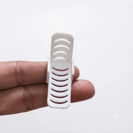 White miniature beach chair figurine product, perfect for dollhouse or diorama summer scenes.