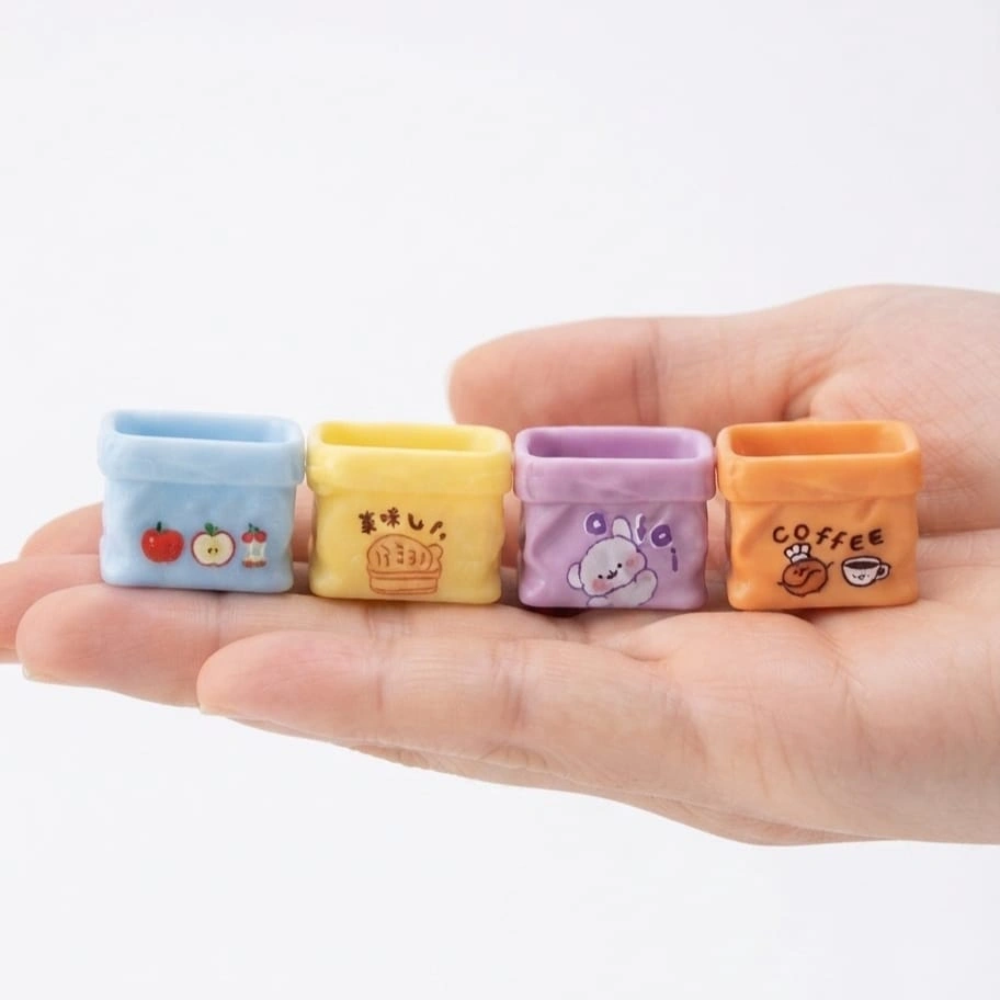 Miniature-Colorful-Cartoon-Storage-Basket-Set-of-4 Vibrant miniature colorful cartoon storage basket, random design, charming product for tiny scenes.
