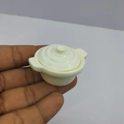 Miniature cream oval serving platter, a beautifully crafted product for dollhouse kitchen or dining scene.