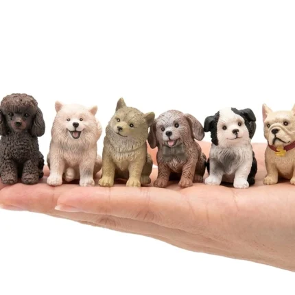 A charming miniature dog figurine product, featuring a random breed, perfect for collectors and animal lovers.
