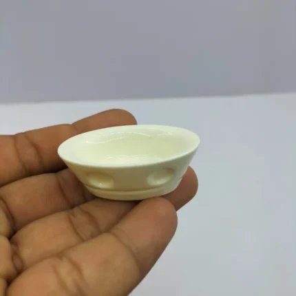 Miniature ceramic oval bowl, beautifully crafted for dollhouse kitchens or miniature scenes, this product.