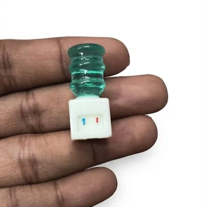 Detailed miniature water dispenser figurine product, ideal for dollhouse, office, or collectible display.