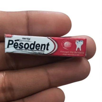 Highly detailed Pepsodent miniature toothpaste box product for dollhouse bathrooms or tiny grocery dioramas.