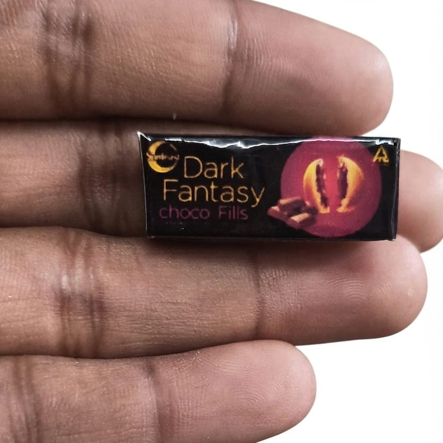 Sunfeast-Dark-Fantasy-Choco-Fills-Miniature-Biscuit-Pack Highly detailed miniature product of Sunfeast Dark Fantasy Choco Fills biscuit pack for collectors.