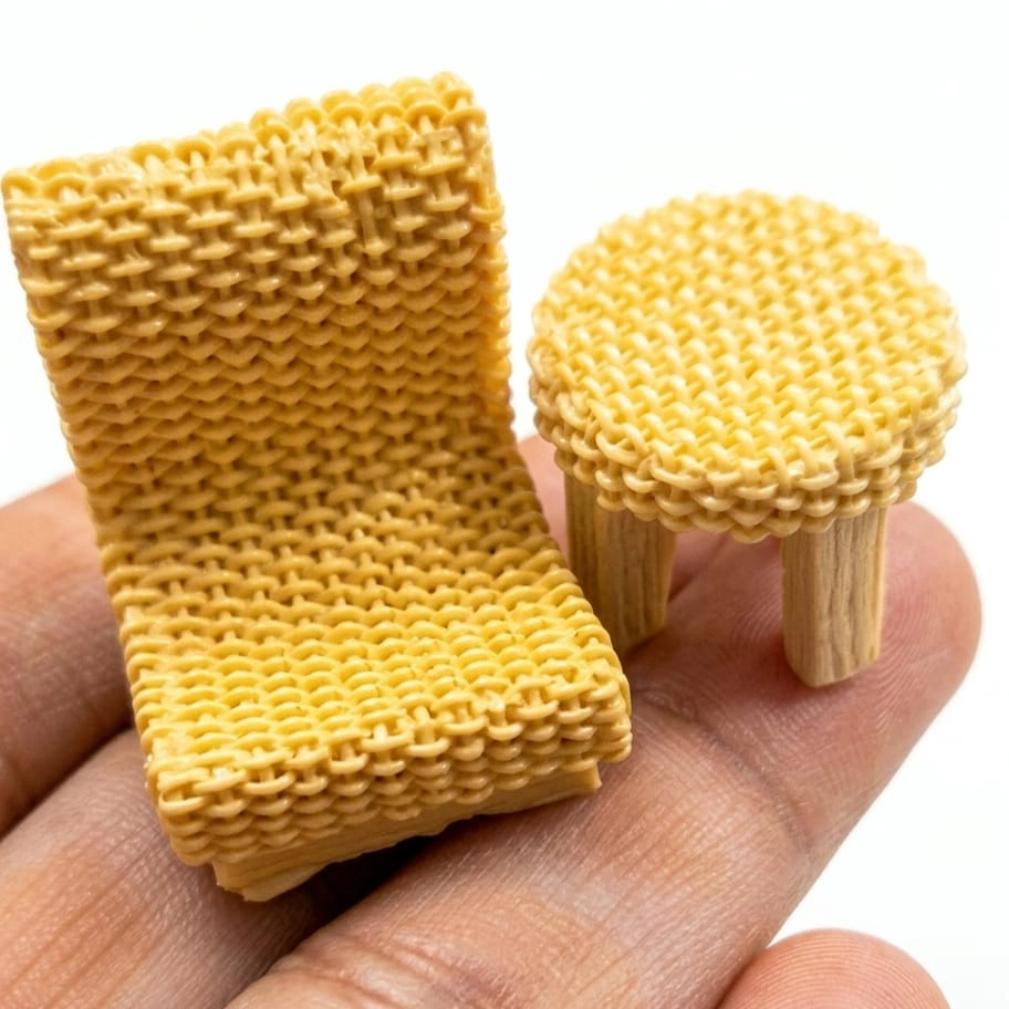 Miniature-Corn-Figurine-Set-of-2-1 A detailed miniature corn figurine product set of two, perfect for dollhouse kitchens or tiny food displays.