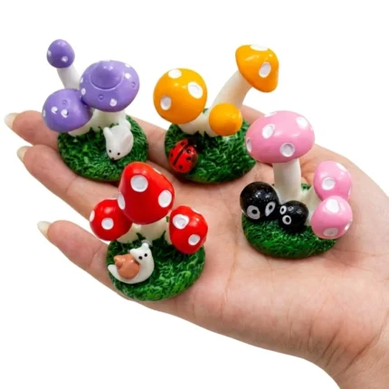 Random miniature mushroom garden figurine product, perfect for enhancing any miniature landscape or display.