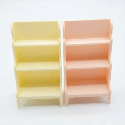 Miniature shelves furniture set of two, ideal for realistic dollhouse or miniature scene product.