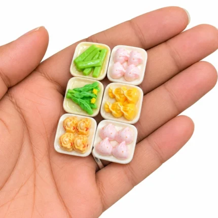 Randomly selected miniature Asian food meal box, featuring intricate details. A unique collectible product.
