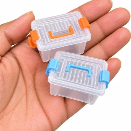 Miniature orange container box figurine, this product is perfect for dollhouse scenes and miniature collections.