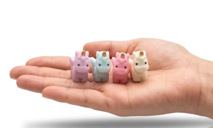 Miniature pastel unicorn figurine product, randomly selected, ideal for collectors and fantasy enthusiasts.