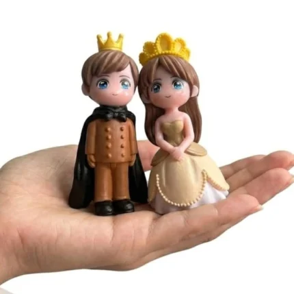 A delightful miniature product featuring a prince and princess figurine set of 2, ideal for decorative displays.