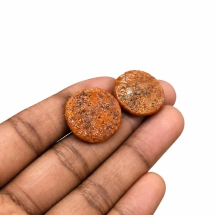 Realistic miniature round adhirasam figurine product, set of two, perfect for display or dollhouse scenes.