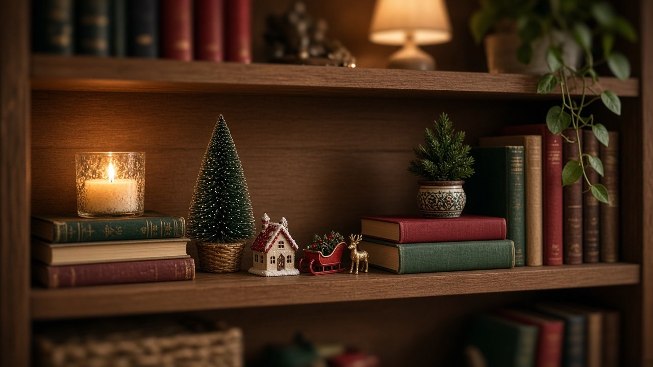tiny Christmas shelf details